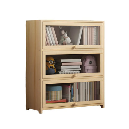 Classic Natural Wooden Display Cabinet with Acrylic Doors