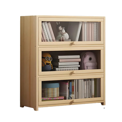 Classic Natural Wooden Display Cabinet with Acrylic Doors