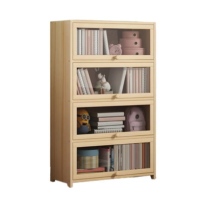 Classic Natural Wooden Display Cabinet with Acrylic Doors