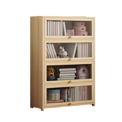 Classic Natural Wooden Display Cabinet with Acrylic Doors