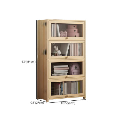 Classic Natural Wooden Display Cabinet with Acrylic Doors