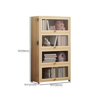 Classic Natural Wooden Display Cabinet with Acrylic Doors
