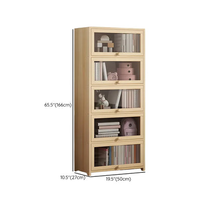 Classic Natural Wooden Display Cabinet with Acrylic Doors