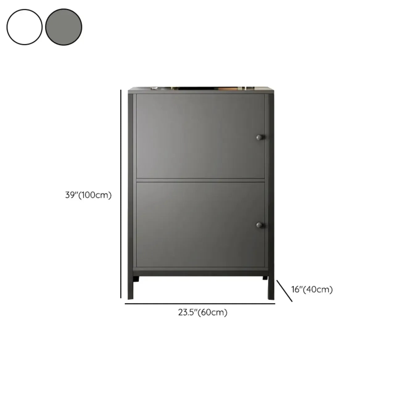 Freestanding Simple Black/White Rectangular Accent Cabinet