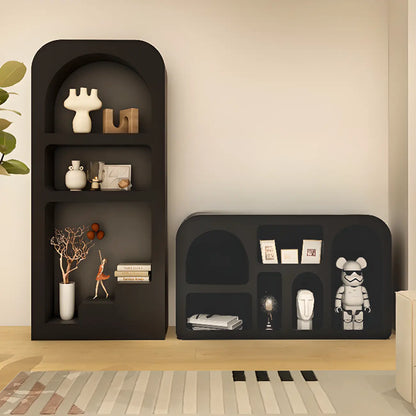 Modish Wooden Cabinets for Living Room with Exterior Shelf