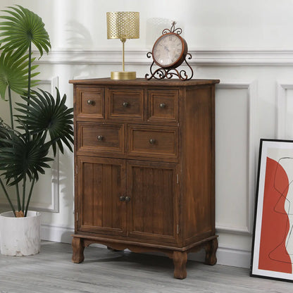 Rustic Wooden White Storage Cabinet for Bedroom or Office