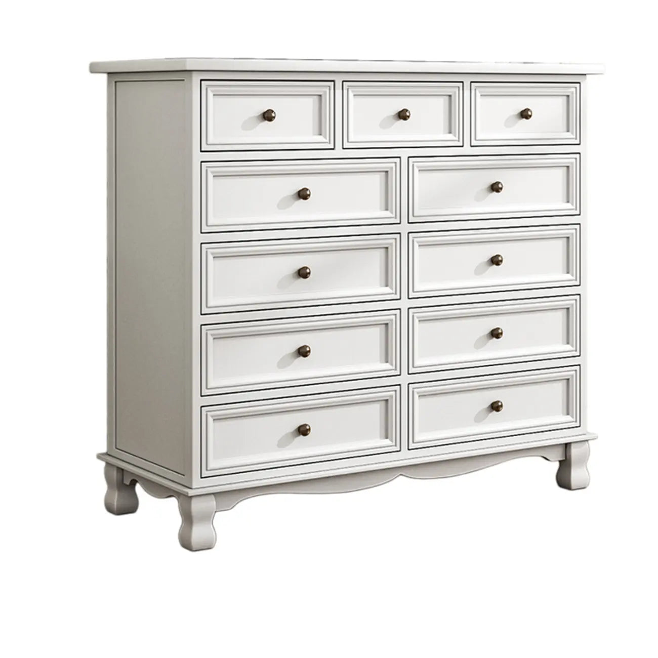 Rustic Wooden White Storage Cabinet for Bedroom or Office