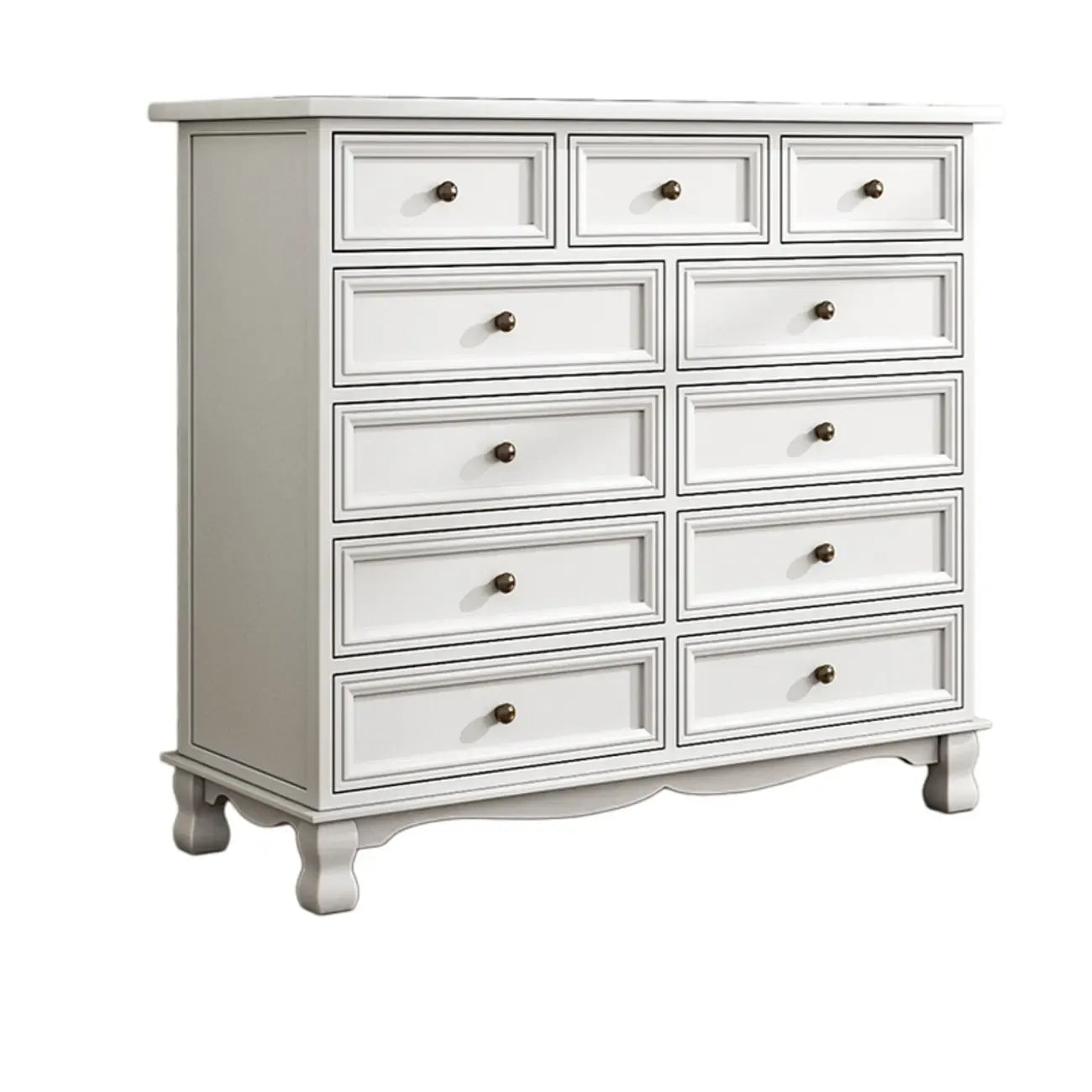 Rustic Wooden White Storage Cabinet for Bedroom or Office