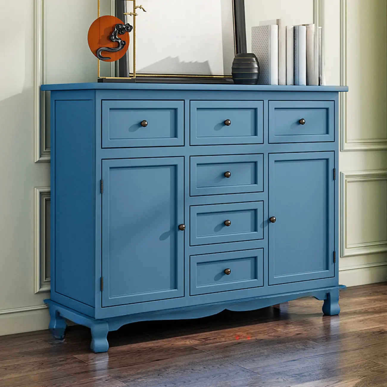 Rustic Wooden White Storage Cabinet for Bedroom or Office