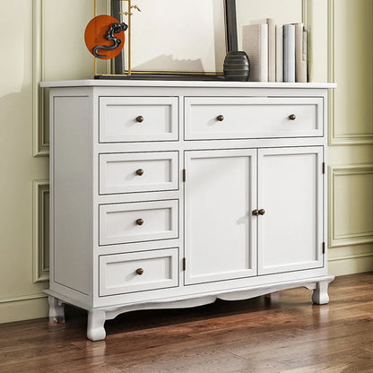 Rustic Wooden White Storage Cabinet for Bedroom or Office