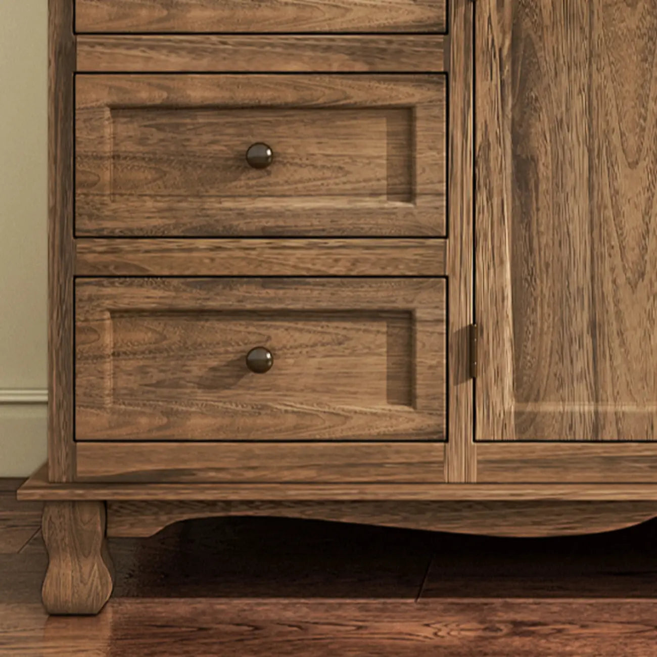 Rustic Wooden White Storage Cabinet for Bedroom or Office