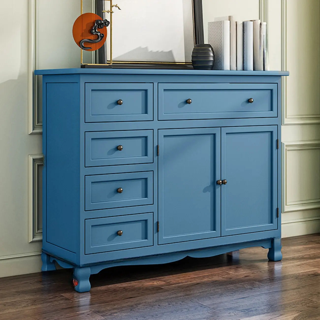 Rustic Wooden White Storage Cabinet for Bedroom or Office