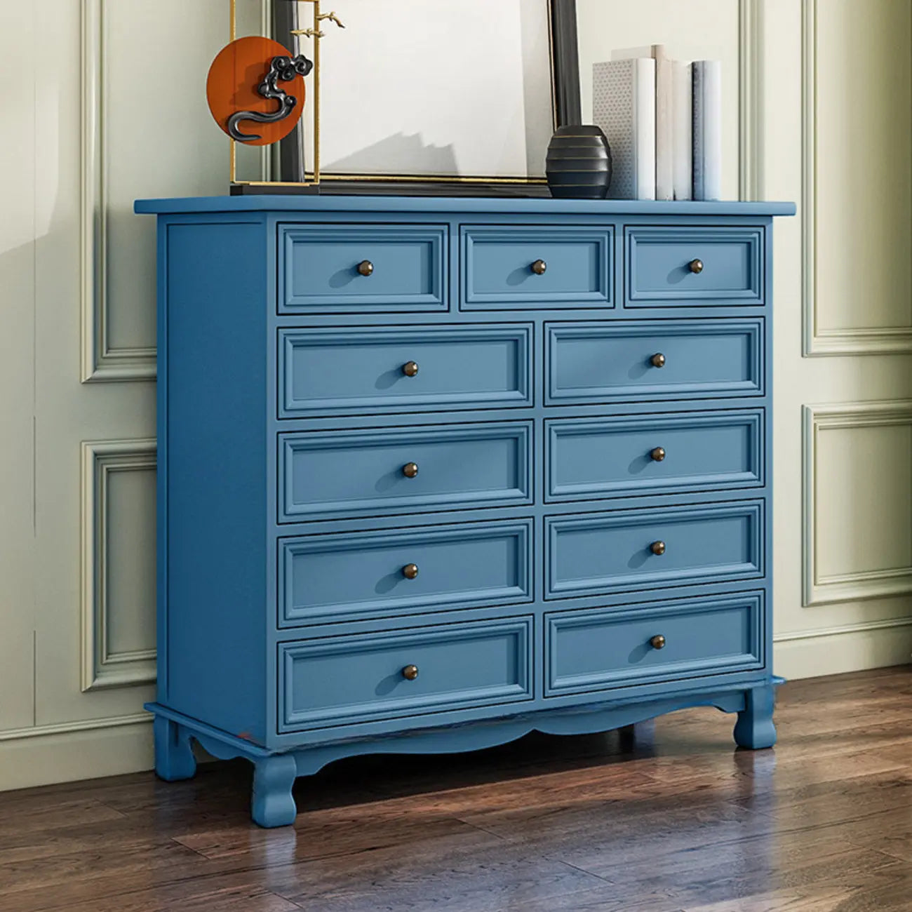 Rustic Wooden White Storage Cabinet for Bedroom or Office