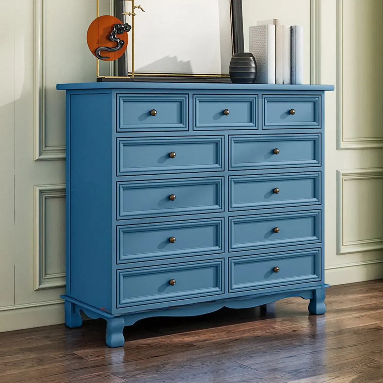 Rustic Wooden White Storage Cabinet for Bedroom or Office