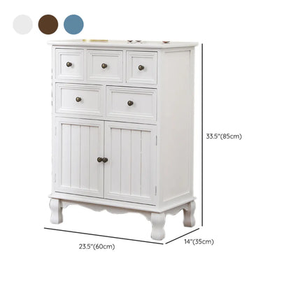 Rustic Wooden White Storage Cabinet for Bedroom or Office