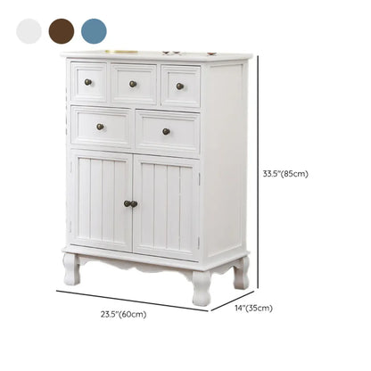Rustic Wooden White Storage Cabinet for Bedroom or Office