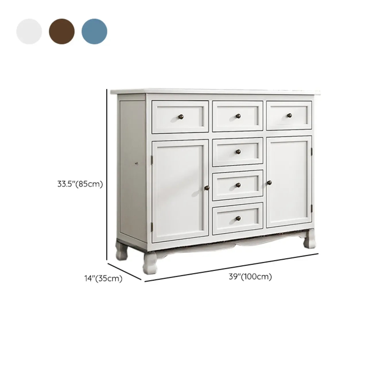 Rustic Wooden White Storage Cabinet for Bedroom or Office