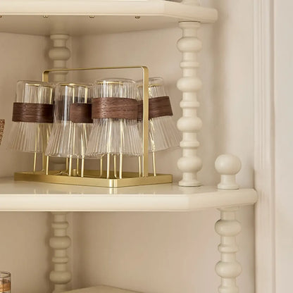 Versatile Wooden Corner Cabinet with Glass Door &  3 Tier Shelf