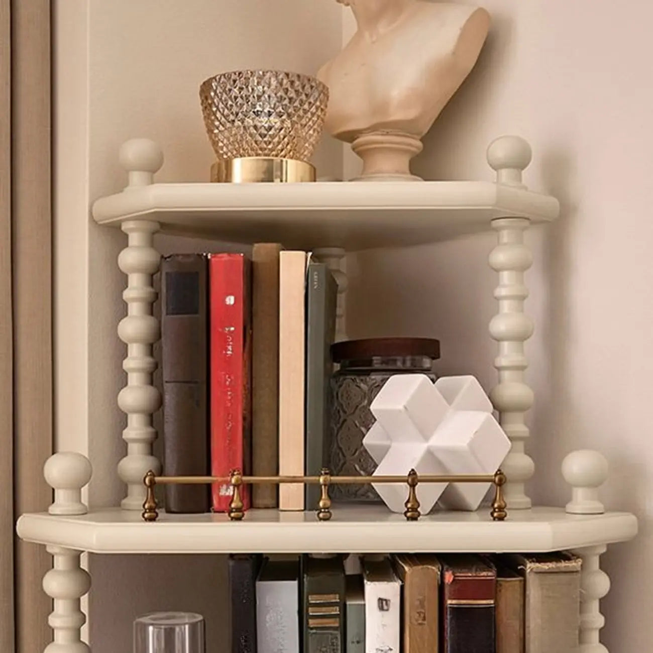 Versatile Wooden Corner Cabinet with Glass Door &  3 Tier Shelf