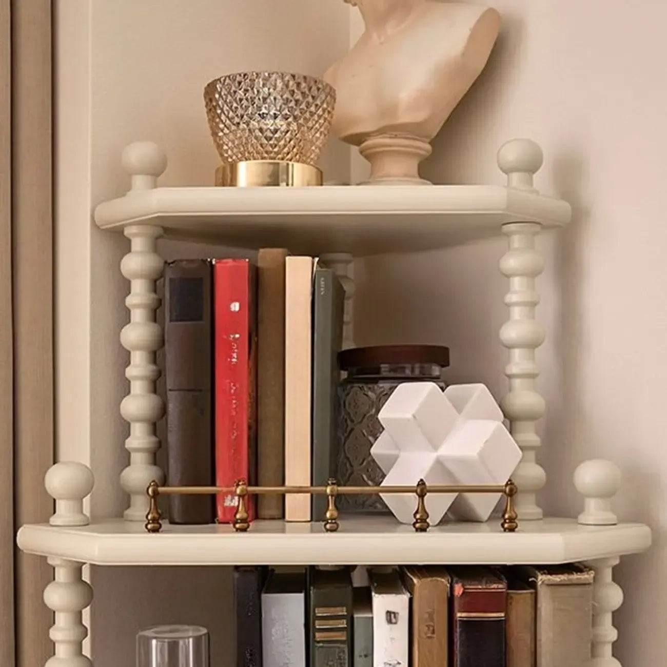 Versatile Wooden Corner Cabinet with Glass Door &  3 Tier Shelf