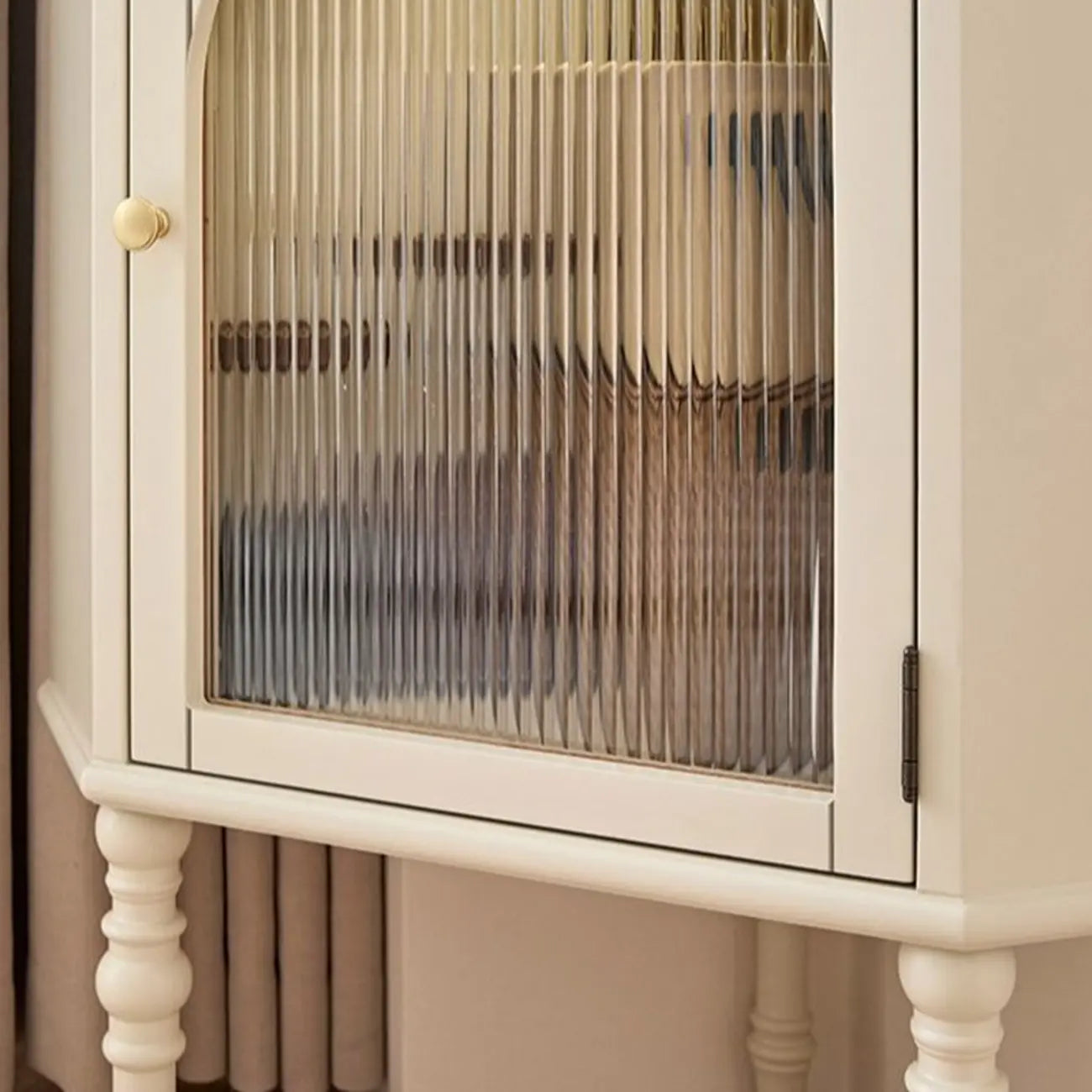 Versatile Wooden Corner Cabinet with Glass Door &  3 Tier Shelf