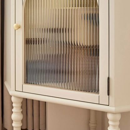 Versatile Wooden Corner Cabinet with Glass Door &  3 Tier Shelf