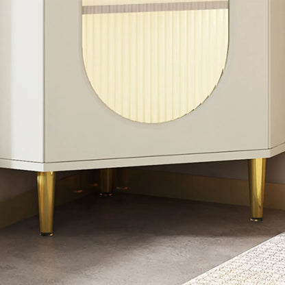 Freestanding Indoor Corner Cabinet with Glass Door and Light