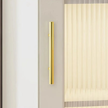 Freestanding Indoor Corner Cabinet with Glass Door and Light