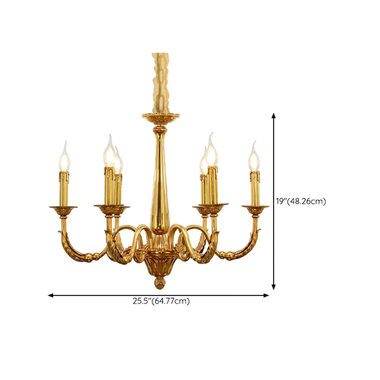 Vintage Brass Candelabra Chandelier for Living Room