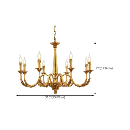 Vintage Brass Candelabra Chandelier for Living Room
