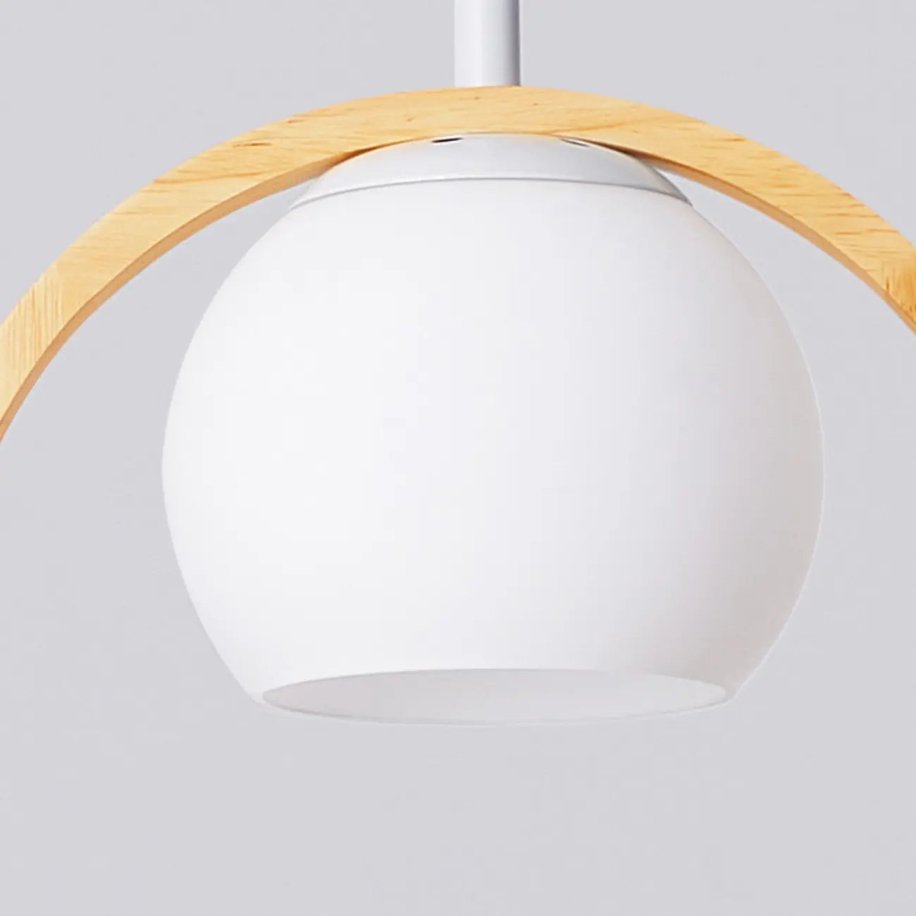 Designer Wooden Ring LED Pendant Light with Glass Shade for Home Decor