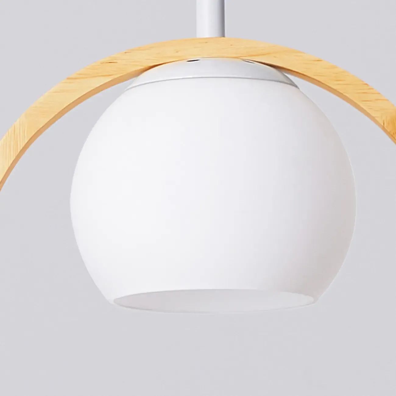 Designer Wooden Ring LED Pendant Light with Glass Shade for Home Decor