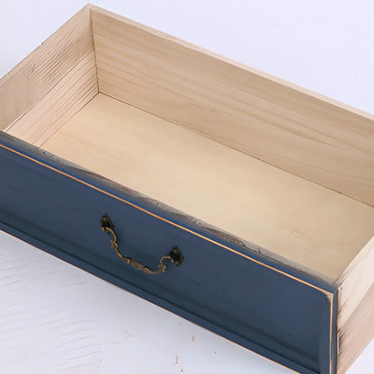 Rustic Wooden Yellow Storage Cabinet with Drawer Rings