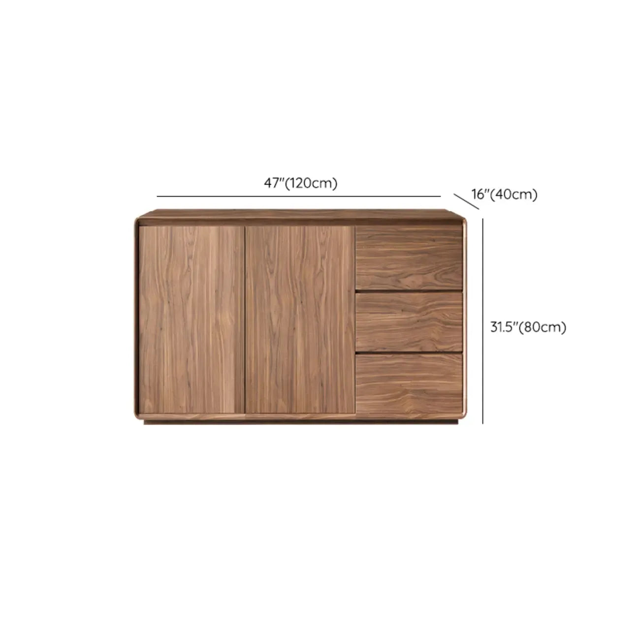 Large Cocoa Wooden Storage Cabinet with Drawers & Doors