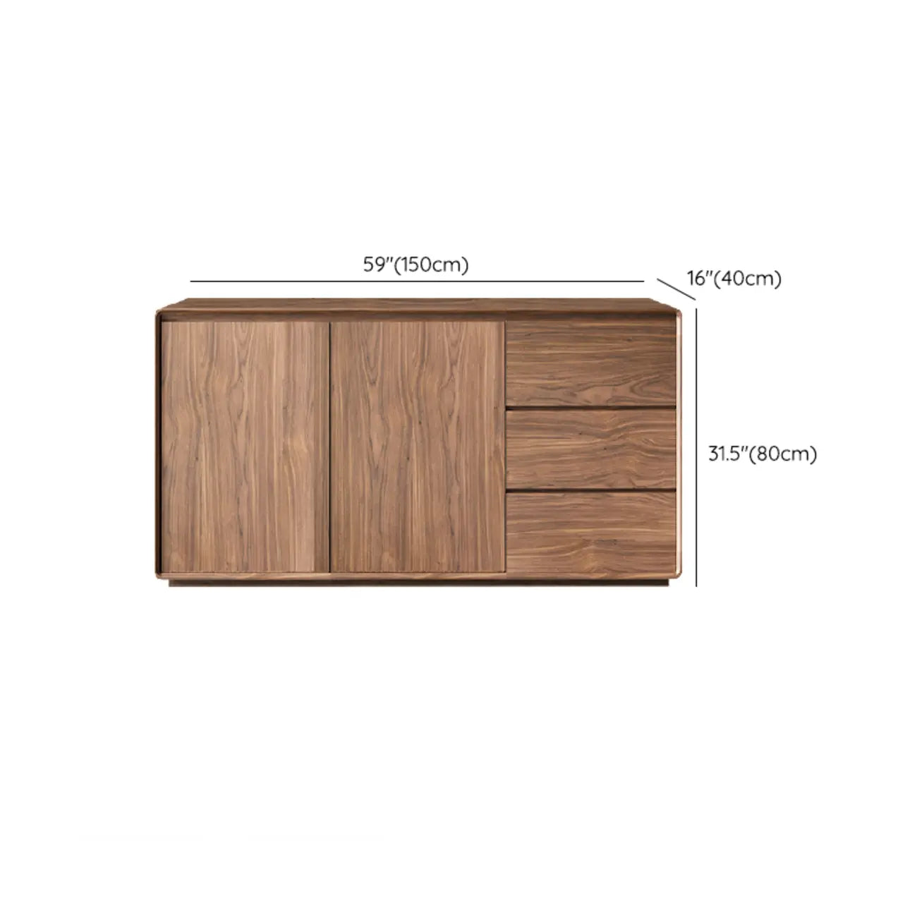 Large Cocoa Wooden Storage Cabinet with Drawers & Doors