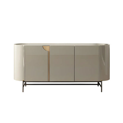Minimalist Wooden Buffet Table with Storage in Grey