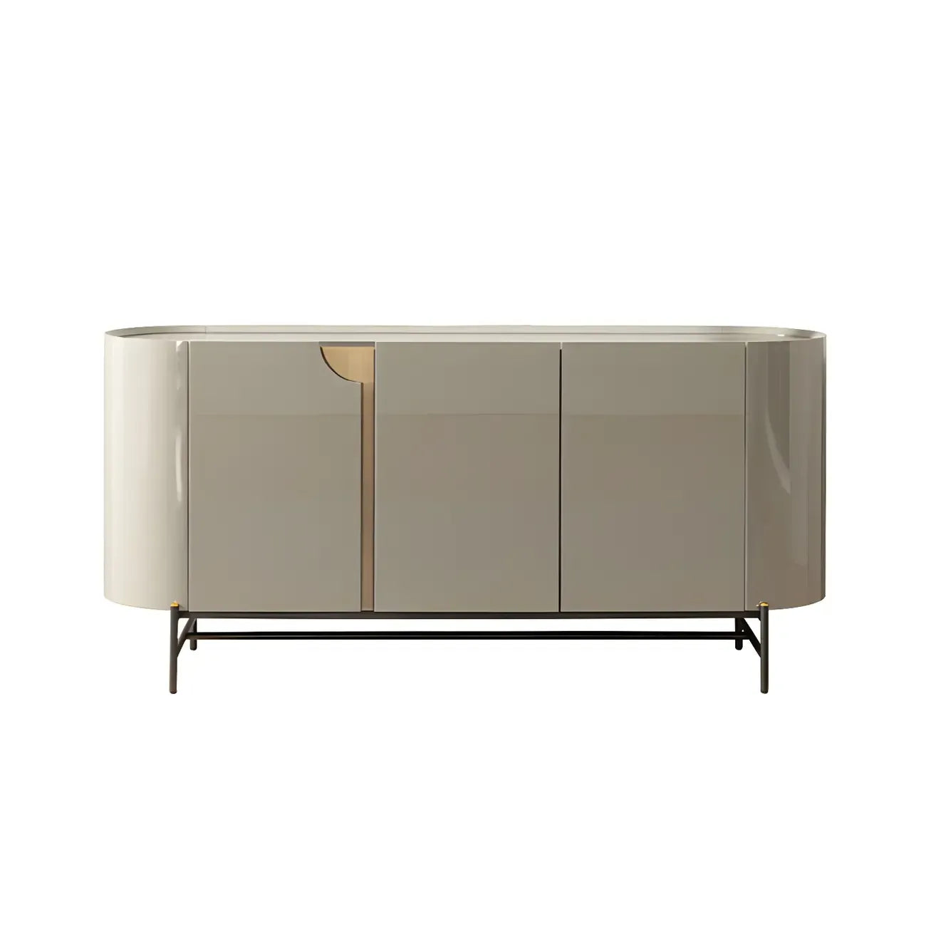 Minimalist Wooden Buffet Table with Storage in Grey