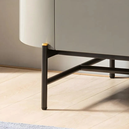 Minimalist Wooden Buffet Table with Storage in Grey