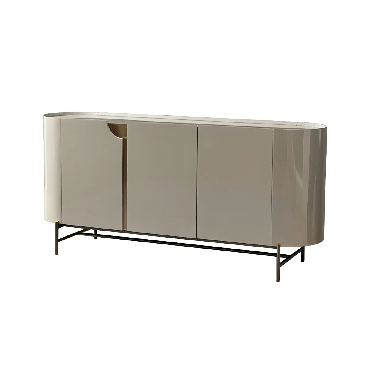 Minimalist Wooden Buffet Table with Storage in Grey