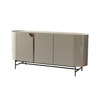 Minimalist Wooden Buffet Table with Storage in Grey
