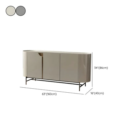 Minimalist Wooden Buffet Table with Storage in Grey