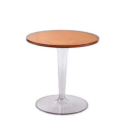 Minimalist Pedestal Round Acrylic End Table for Living Room