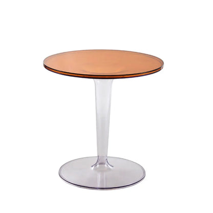 Minimalist Pedestal Round Acrylic End Table for Living Room
