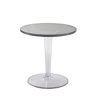 Minimalist Pedestal Round Acrylic End Table for Living Room