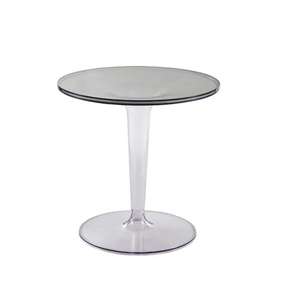 Minimalist Pedestal Round Acrylic End Table for Living Room