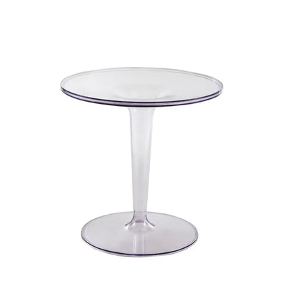 Minimalist Pedestal Round Acrylic End Table for Living Room