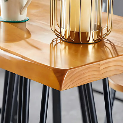 Elegant Solid Wood Bar Set with Stylish Stools for Home