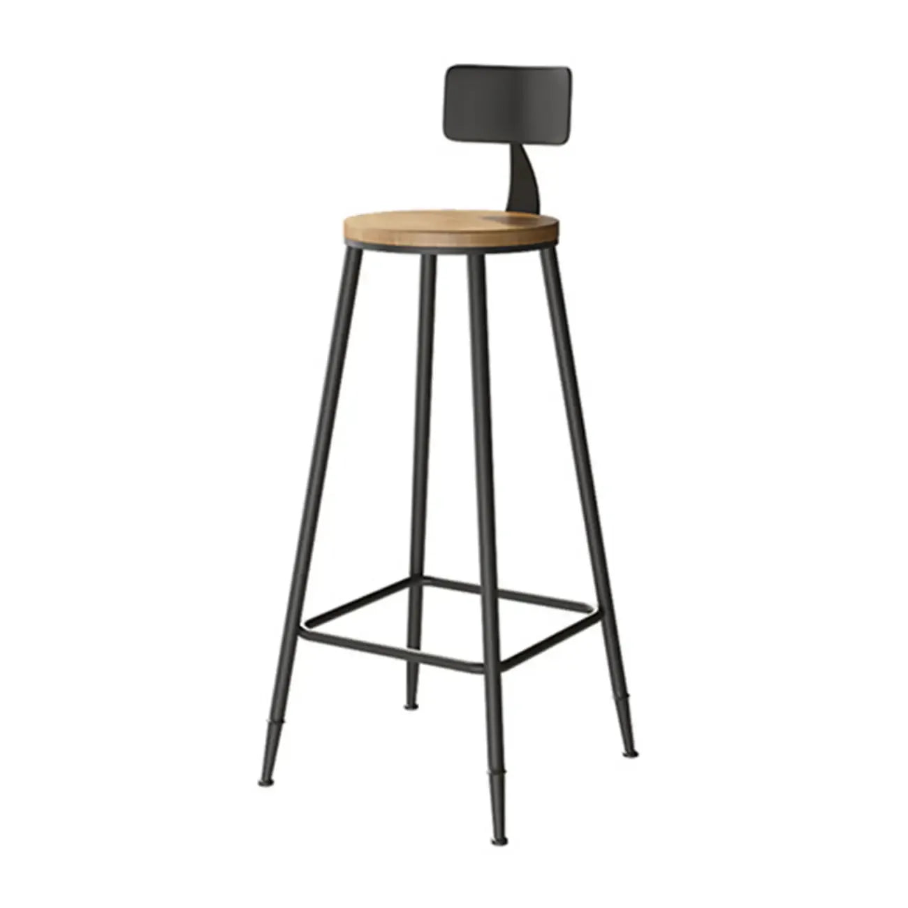 Vintage Solid Wood Trestle Base Pub Table with Footrest