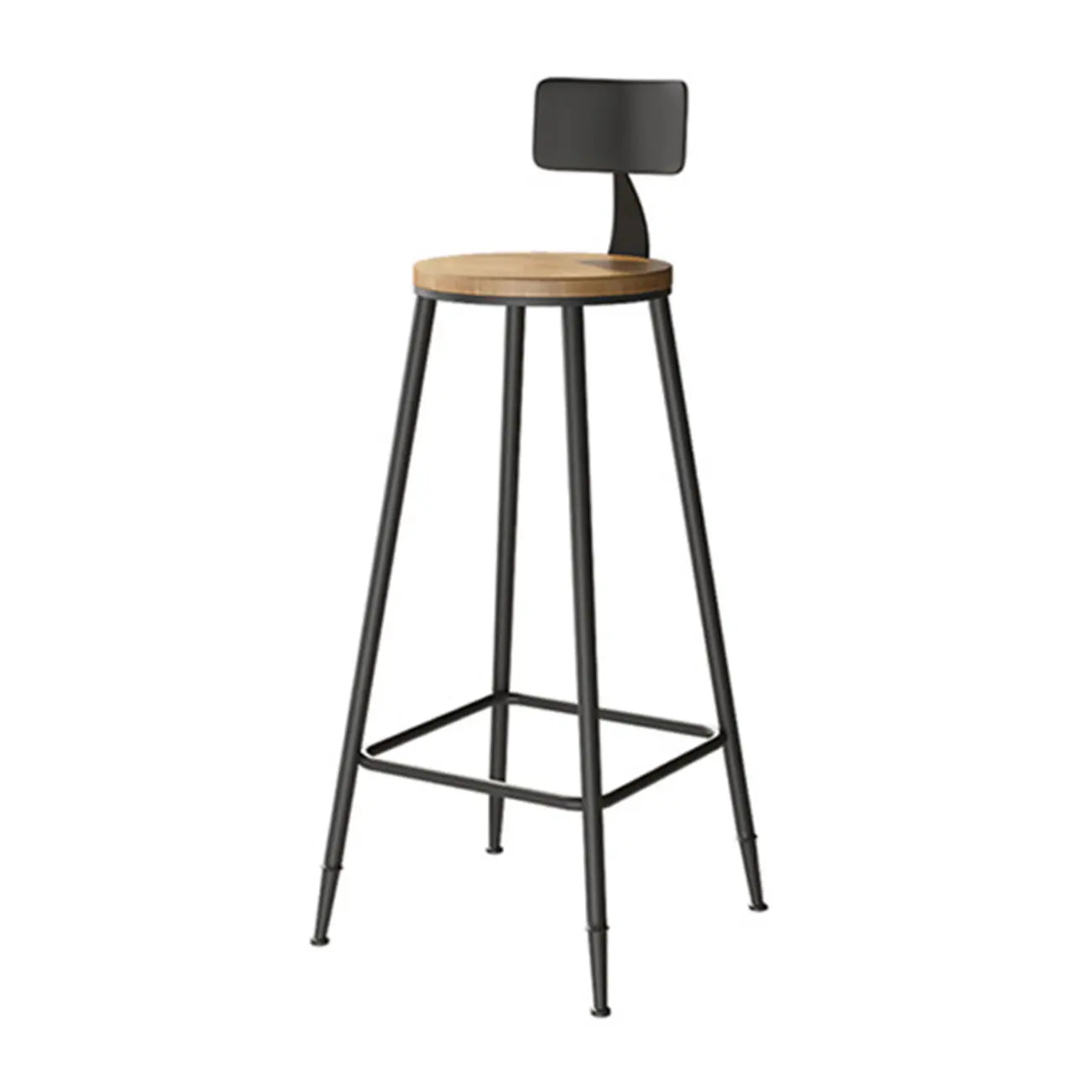 Vintage Solid Wood Trestle Base Pub Table with Footrest
