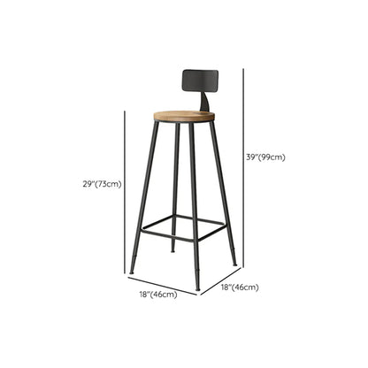 Vintage Solid Wood Trestle Base Pub Table with Footrest